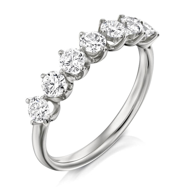 0.70 Carat Shared Prong Round Cut Lab Grown Diamond Wedding Ring