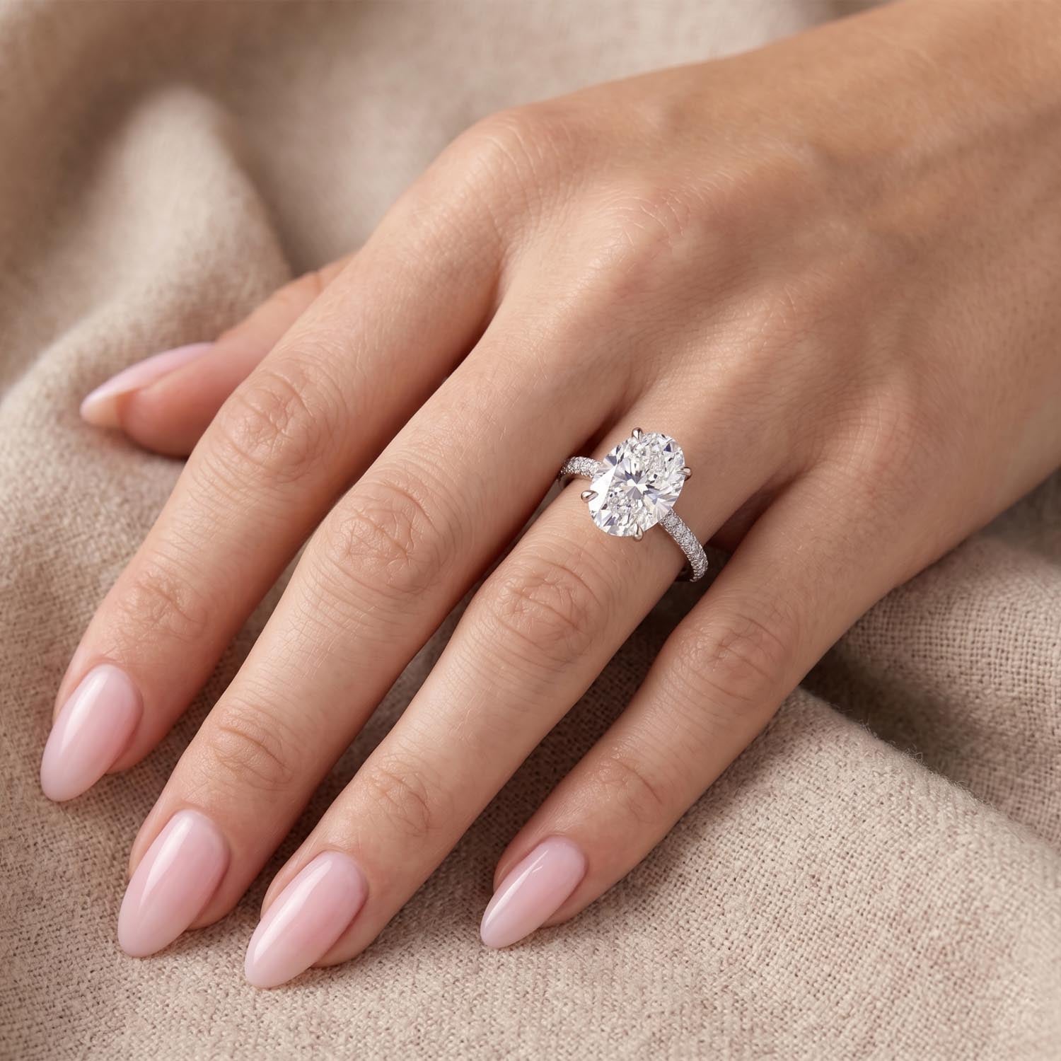 Hailey Hidden Halo Lab Grown Diamond Engagement Ring