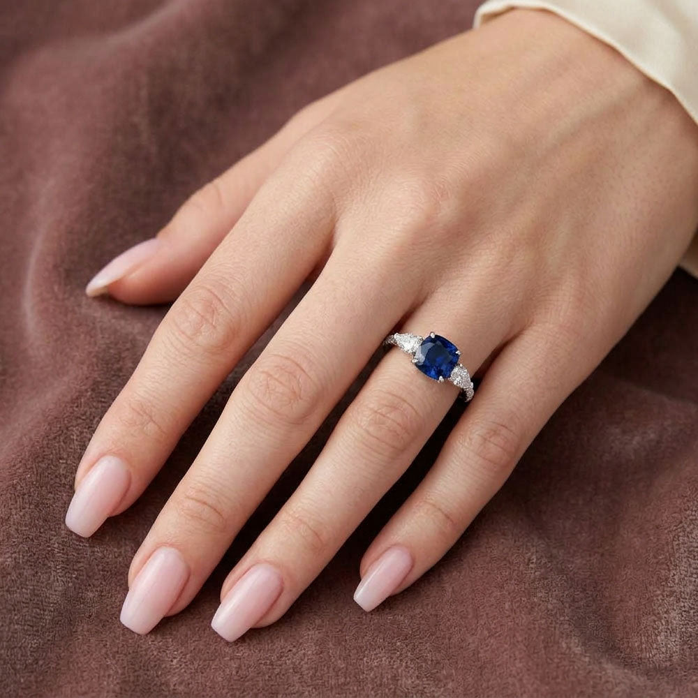 Kaelie 2 Carat Natural Blue Sapphire Ring