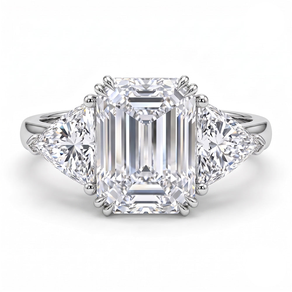 Elegance Three Stone Lab Grown Diamond Engagement Ring