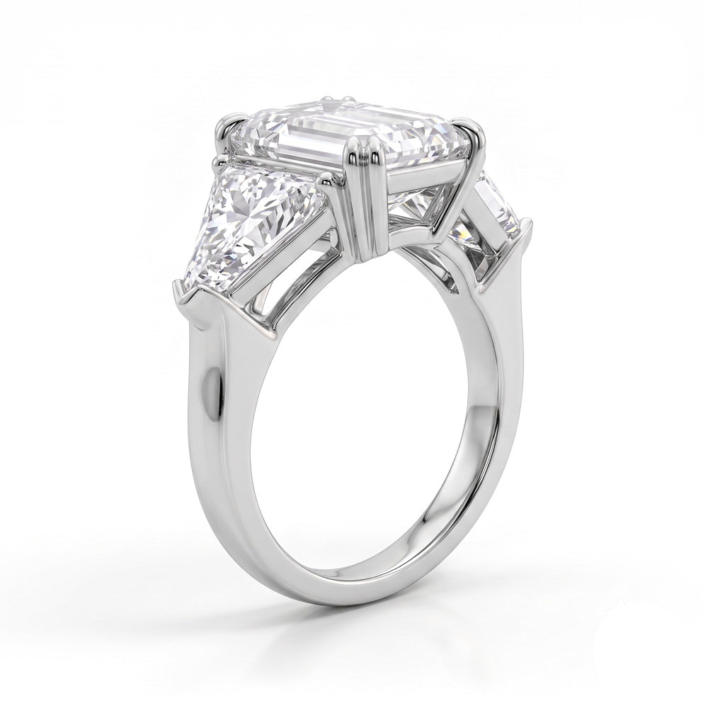 Elegance Three Stone Lab Grown Diamond Engagement Ring