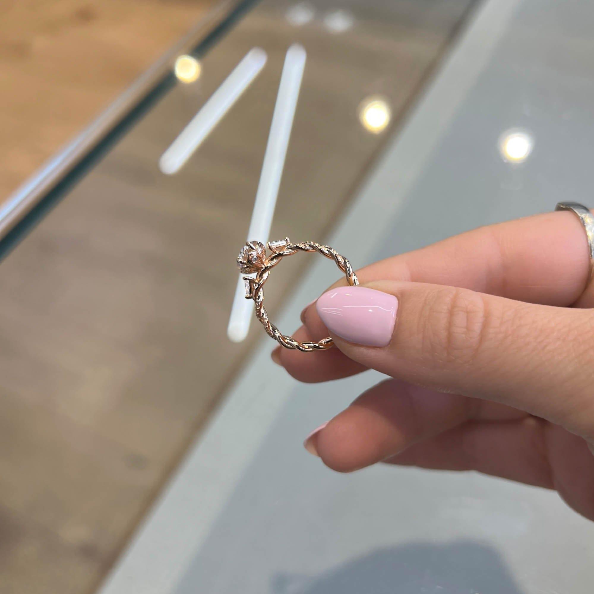 Calista Vintage GIA Natural Diamond Engagement Ring