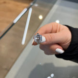 4 Carat Emerald Cut Three Stone Lab Grown Diamond Engagement Ring