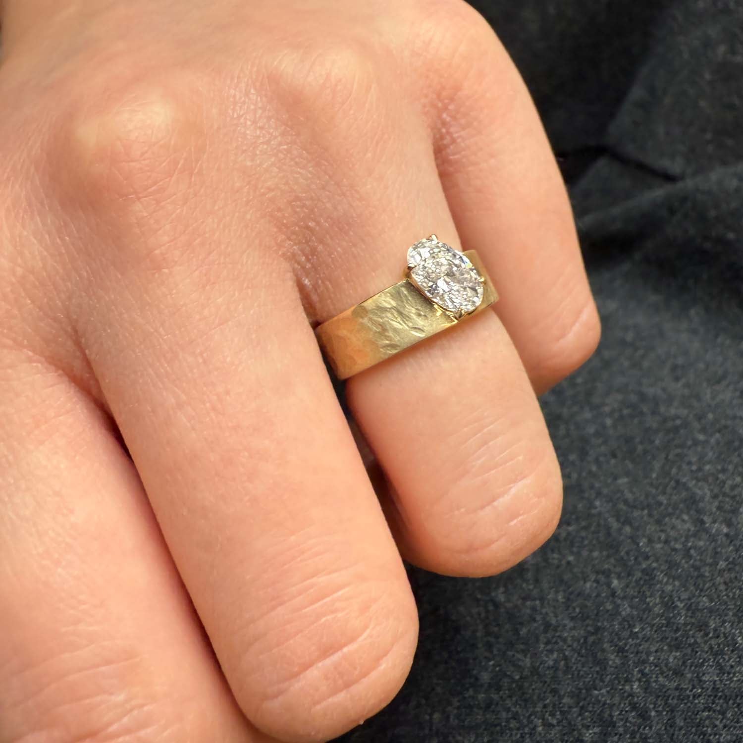 Kiera Wide Band Lab Grown Diamond Engagement Ring