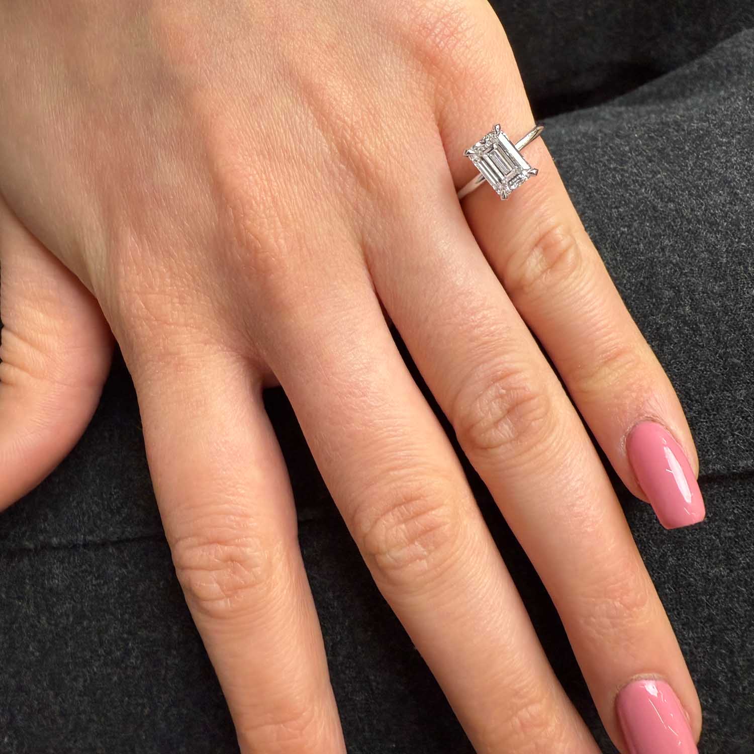 Gillian Hidden Halo Diamond Lab Grown Diamond Engagement Ring