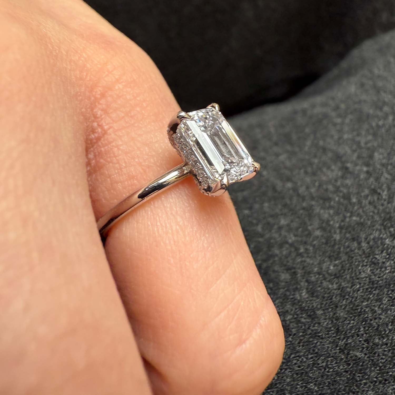 Gillian Hidden Halo Diamond Lab Grown Diamond Engagement Ring