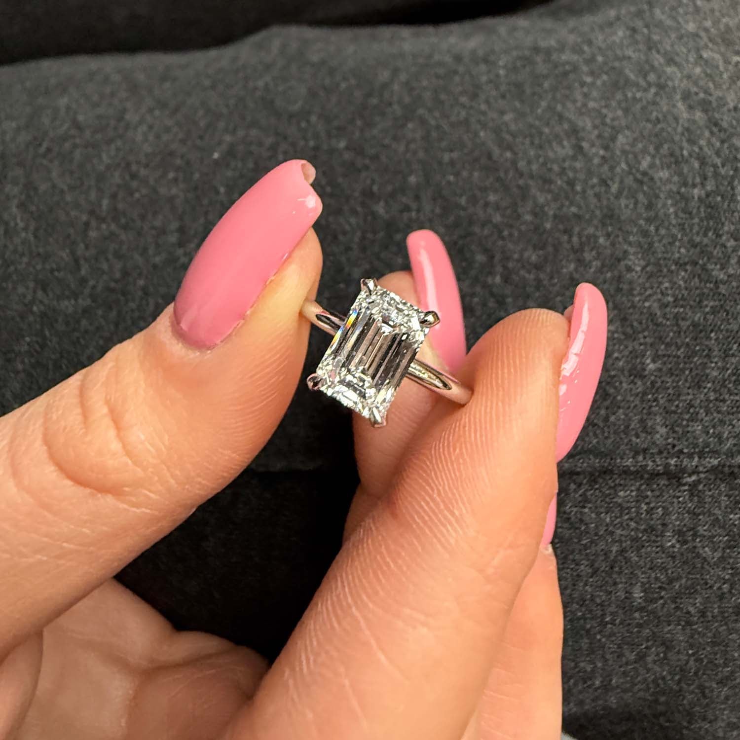Gillian Hidden Halo Diamond Lab Grown Diamond Engagement Ring