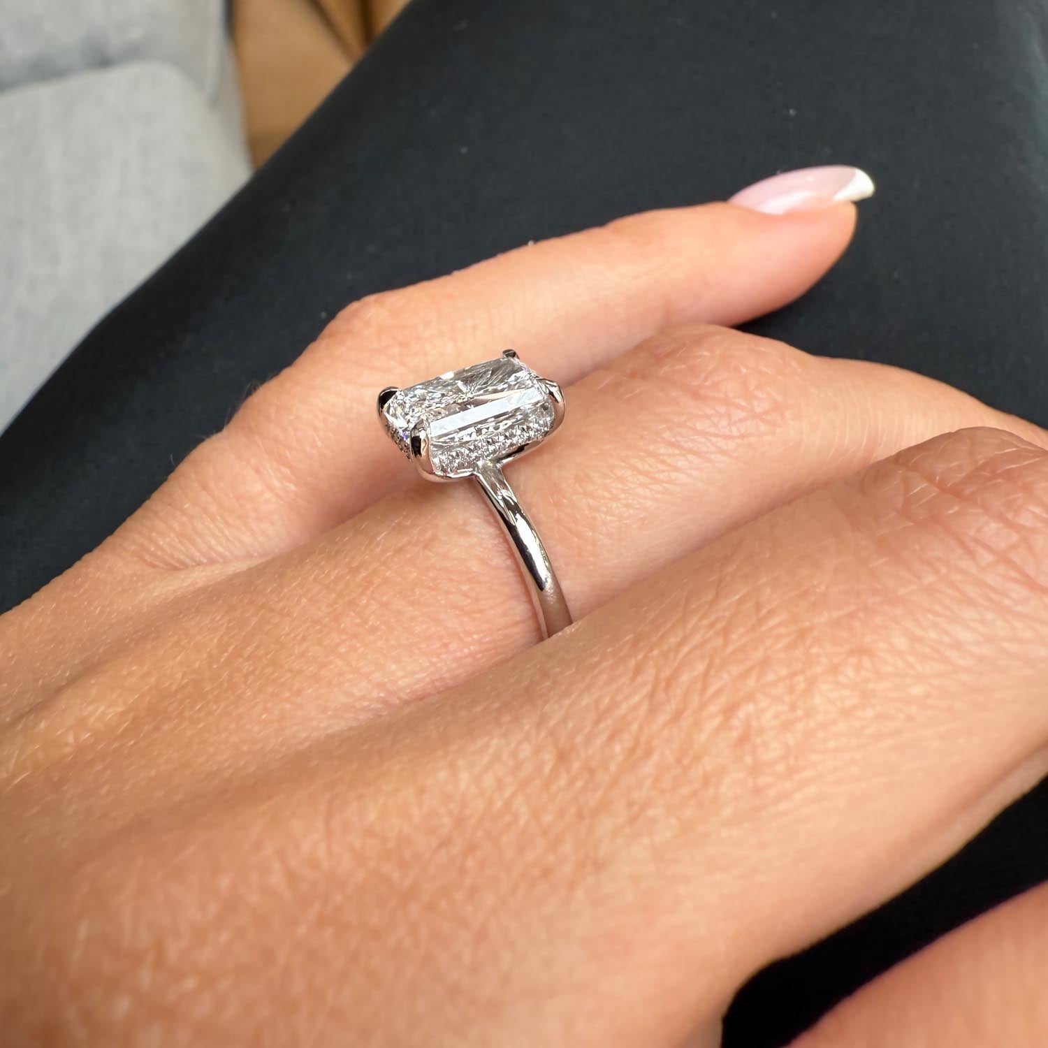 Arlo Hidden Halo Diamond Lab Grown Diamond Engagement Ring
