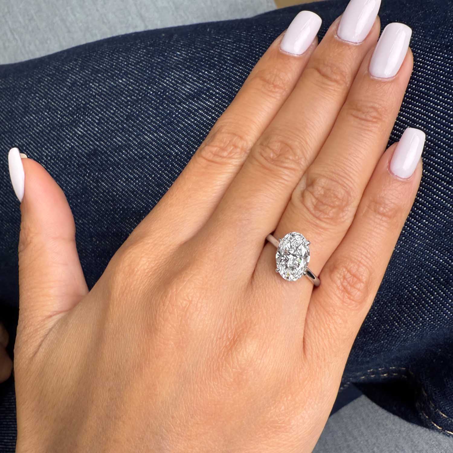 Caspian Tilted Lab Grown Diamond Engagement Ring