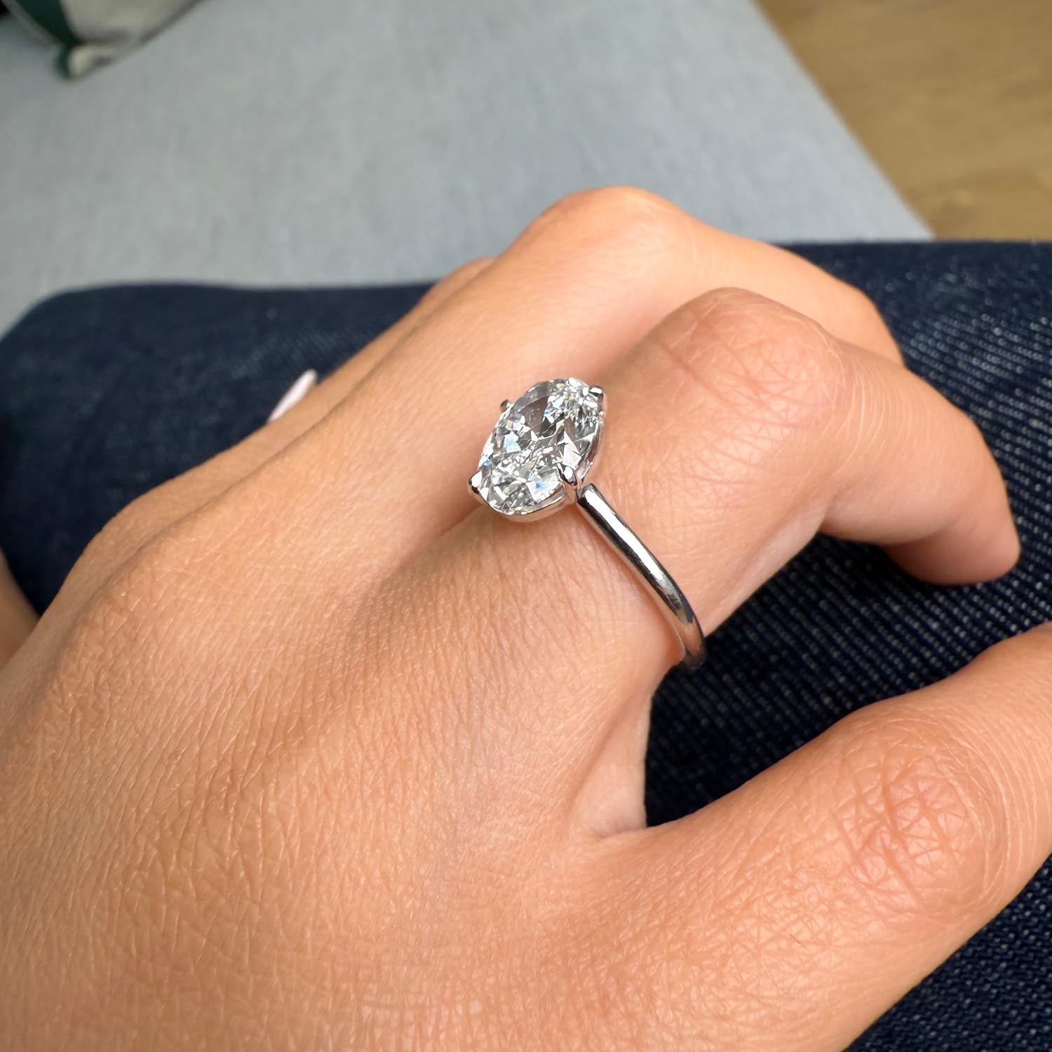 Caspian Tilted Lab Grown Diamond Engagement Ring