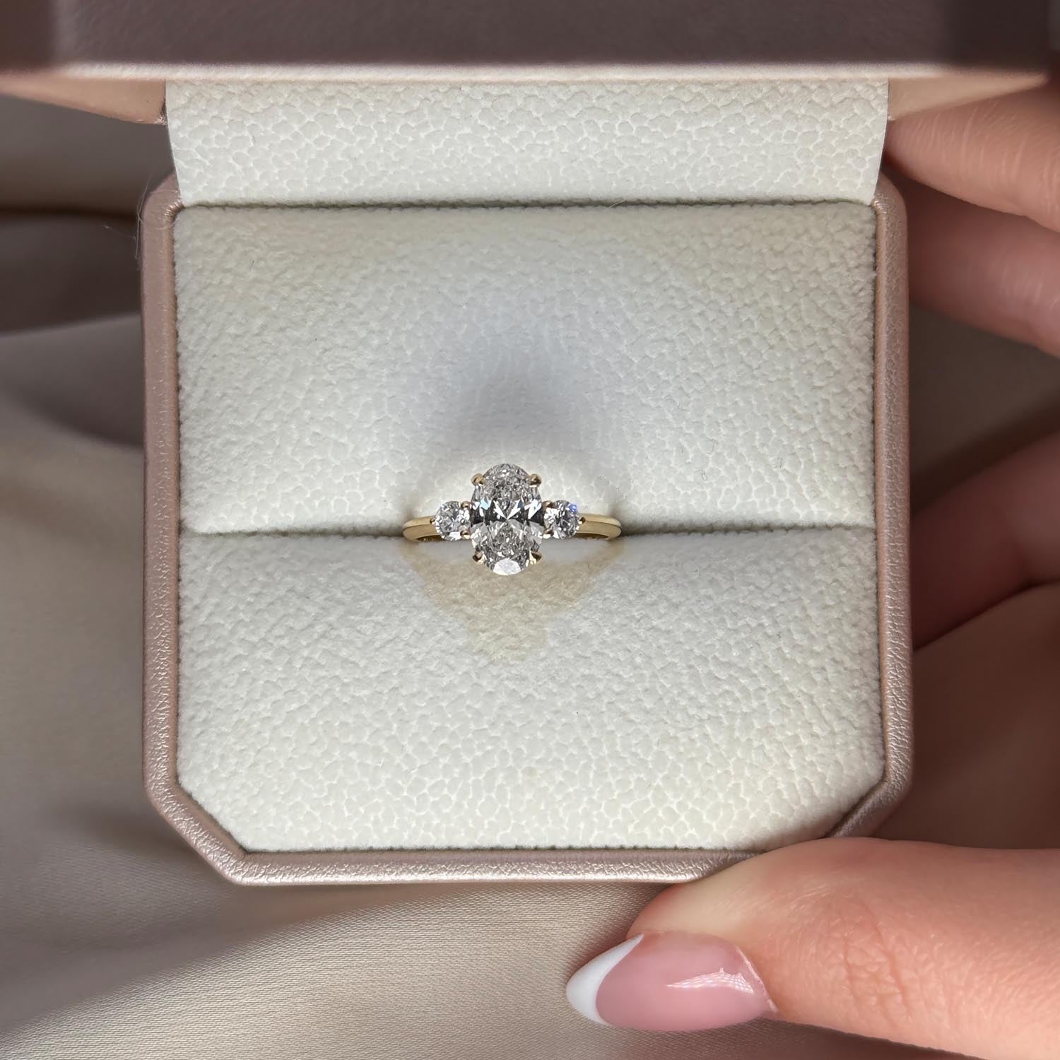 Astrid Three Stone Lab Grown Diamond Engagement Ring