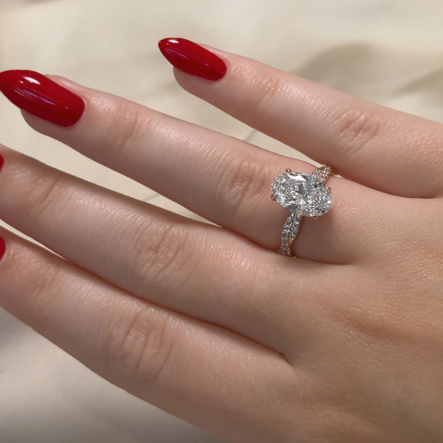 Flora Twist Band Lab Grown Diamond Engagement Ring