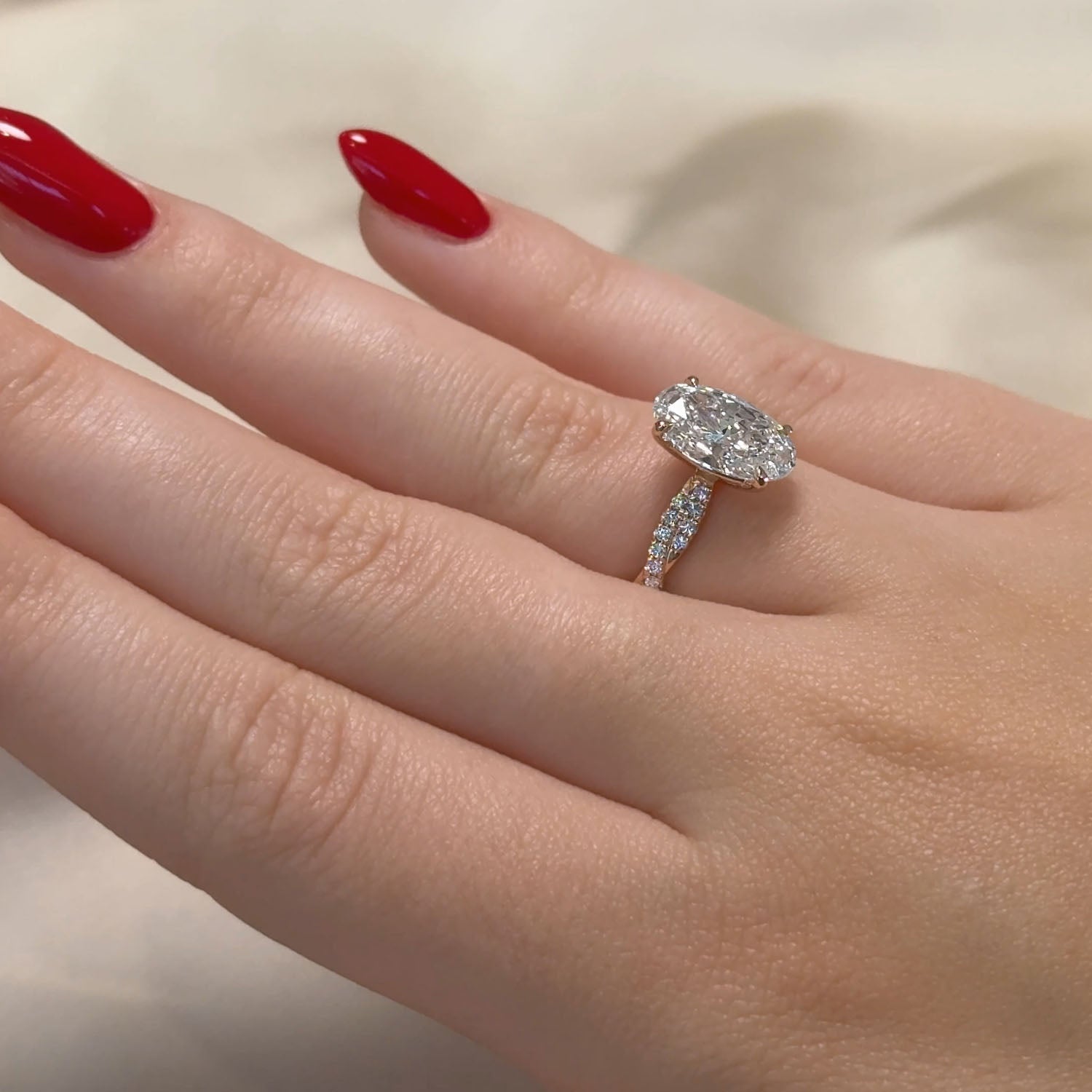 Flora Twist Band Lab Grown Diamond Engagement Ring