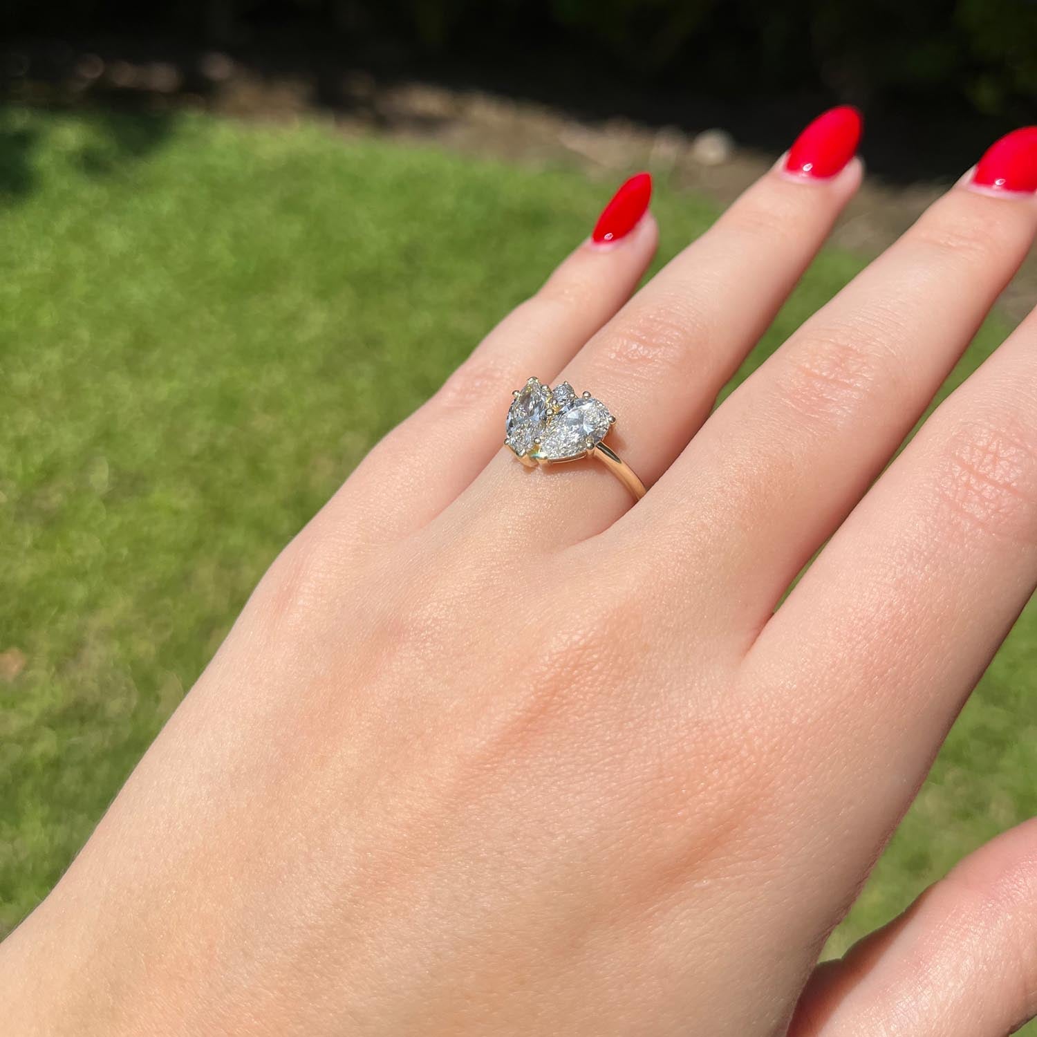 Milo Tilted Two Stone Lab Grown Diamond Engagement Ring
