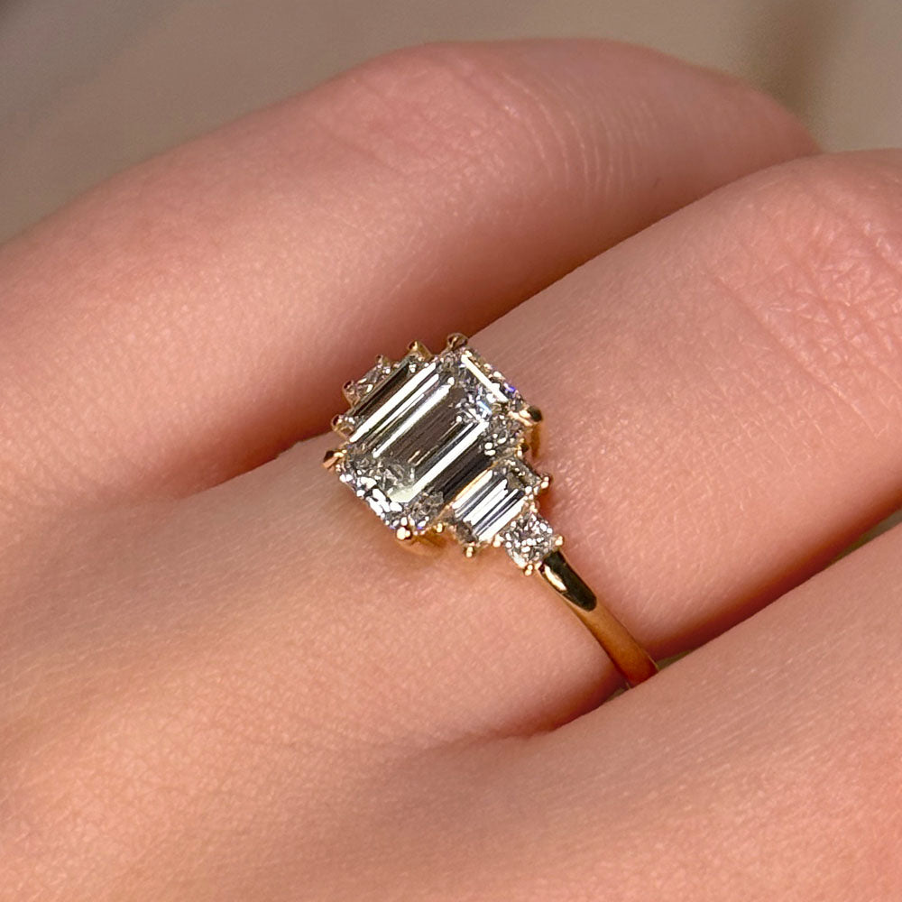 Jasper Three Stone Lab Grown Diamond Engagement Ring