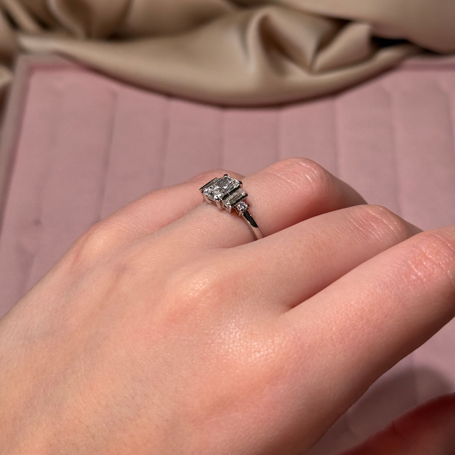 Willow Three Stone Lab Grown Diamond Engagement Ring