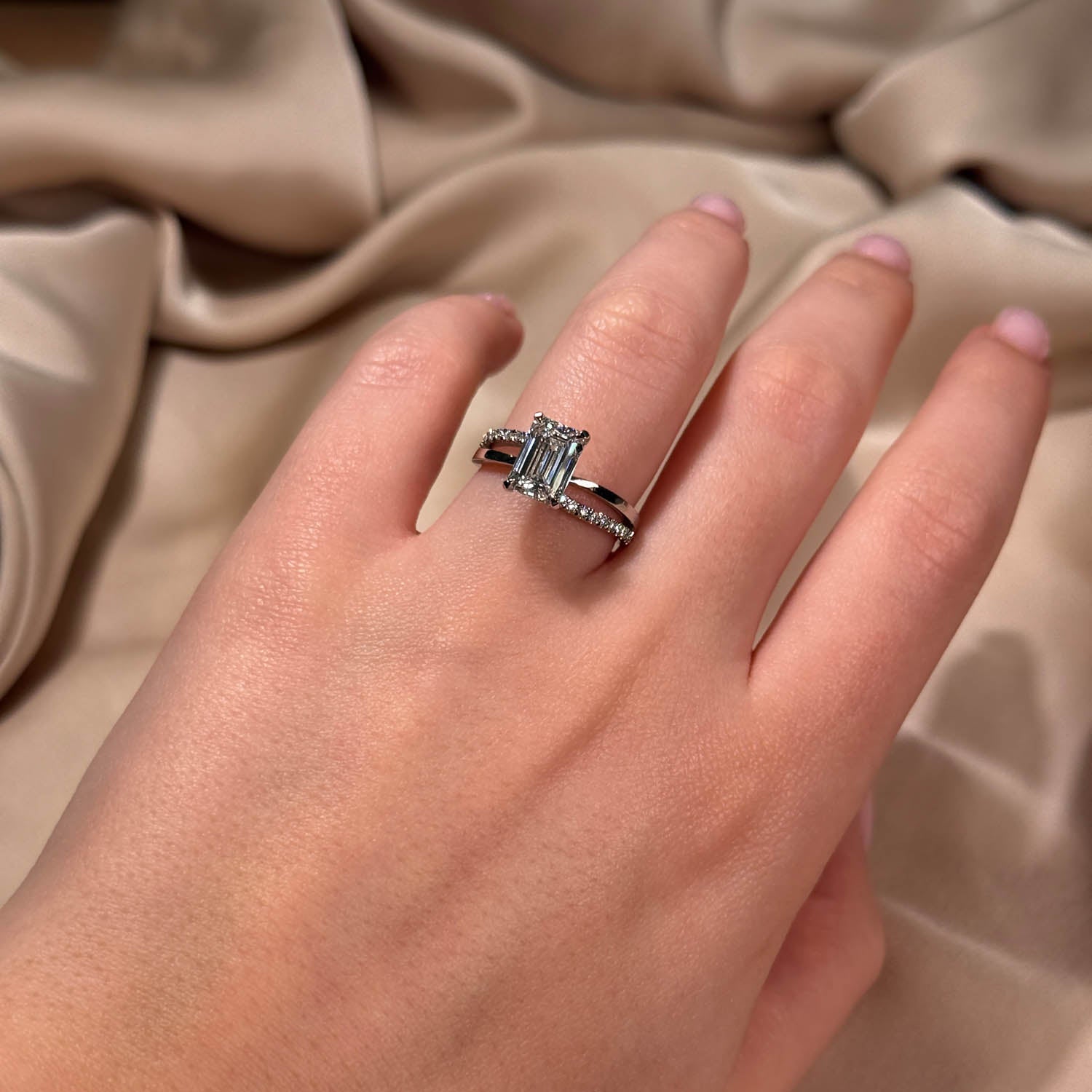 Sonnet Split Shank Lab Grown Diamond Engagement Ring