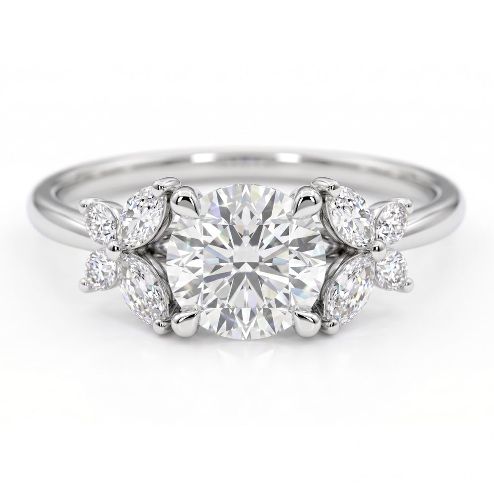 Elara Cluster Lab Grown Diamond Engagement Ring