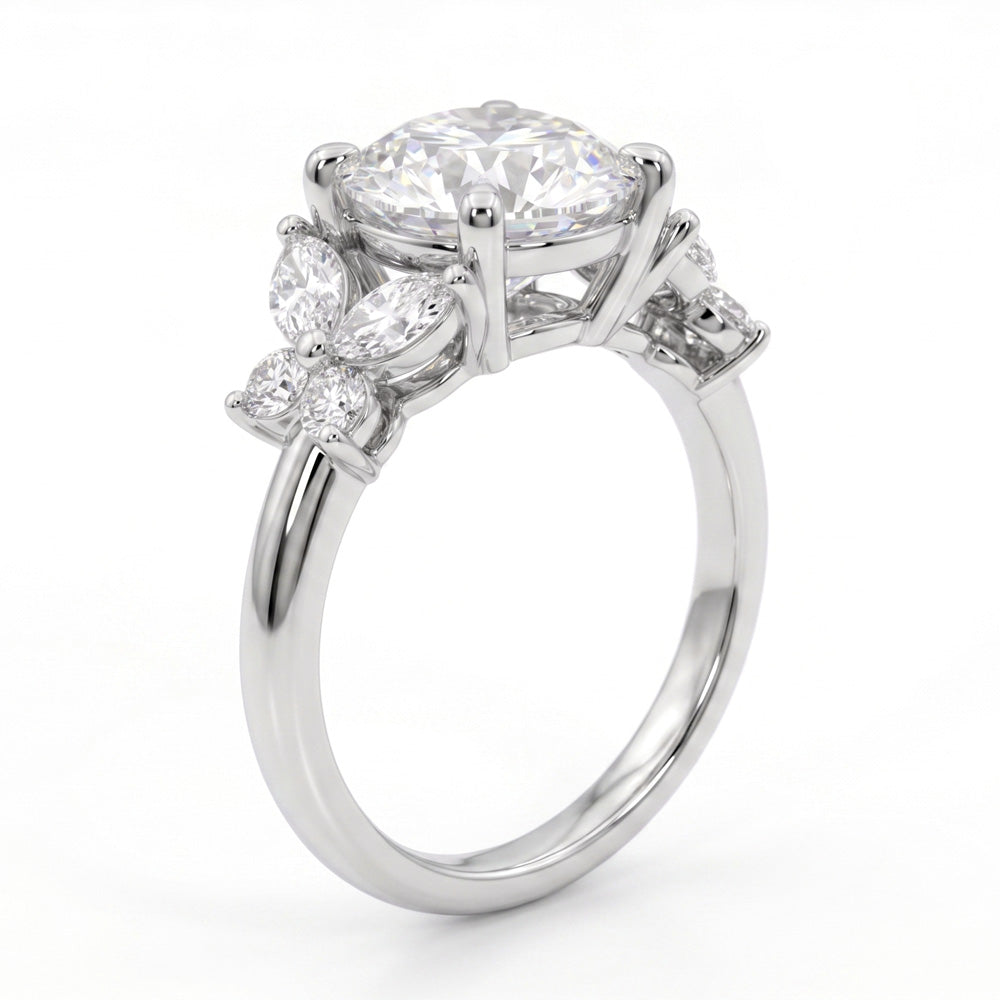 Elara Cluster Lab Grown Diamond Engagement Ring