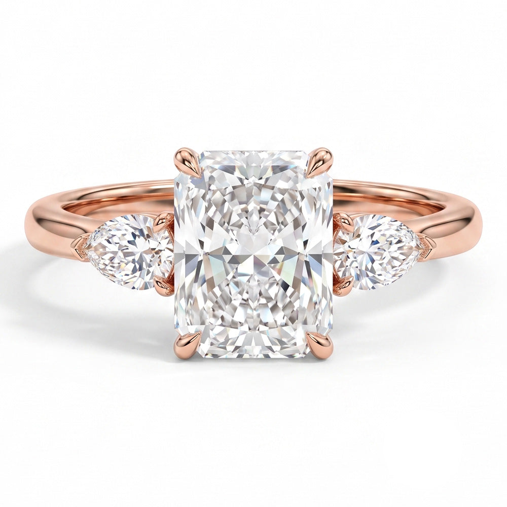 Prism Three Stone Lab Grown Diamond Engagement Ring