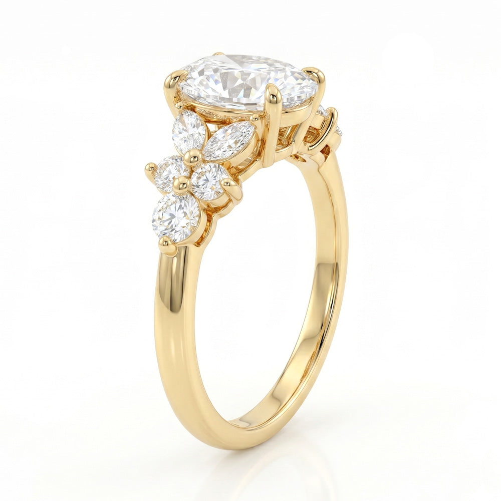 Bliss Cluster Lab Grown Diamond Engagement Ring