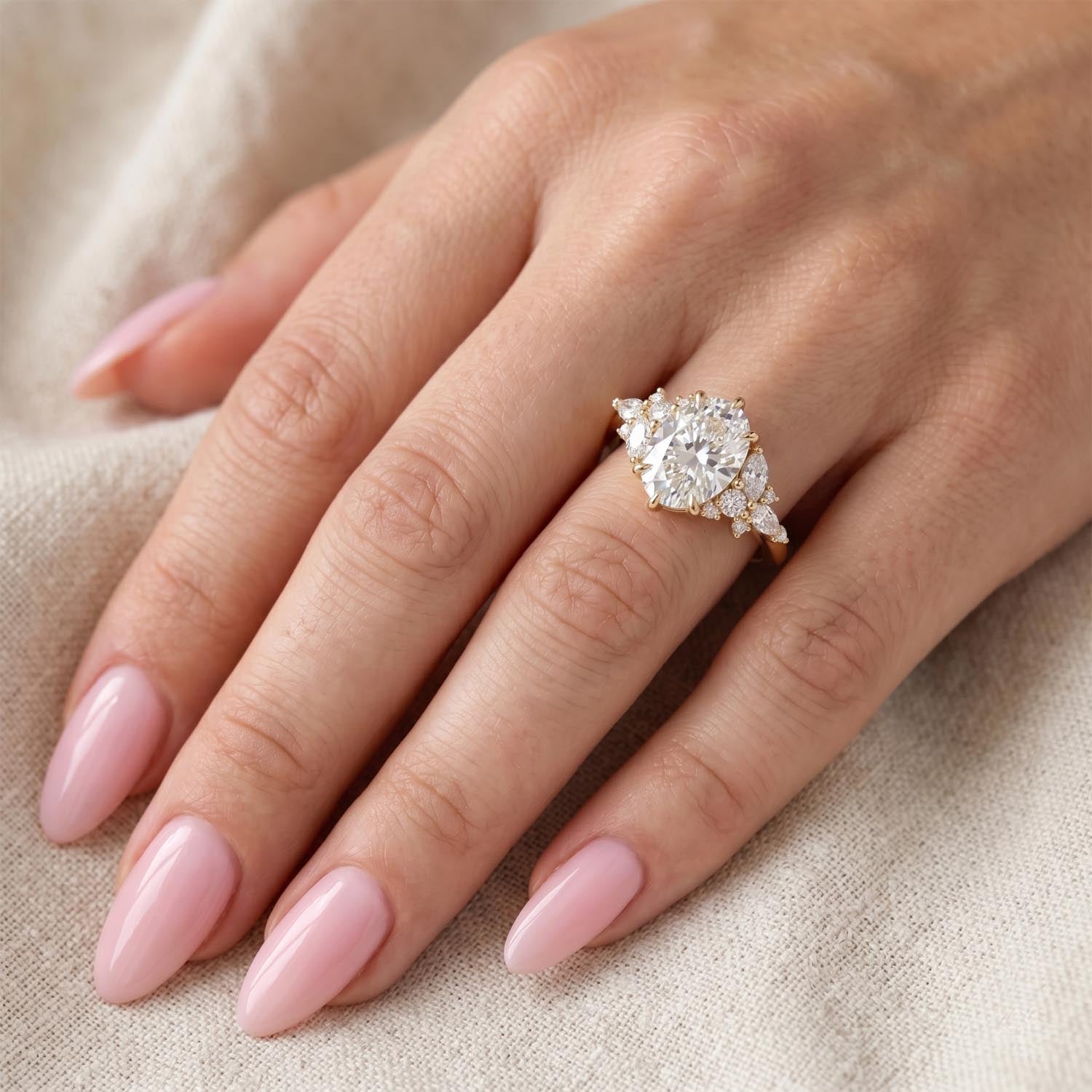 Empress Cluster Lab Grown Diamond Engagement Ring