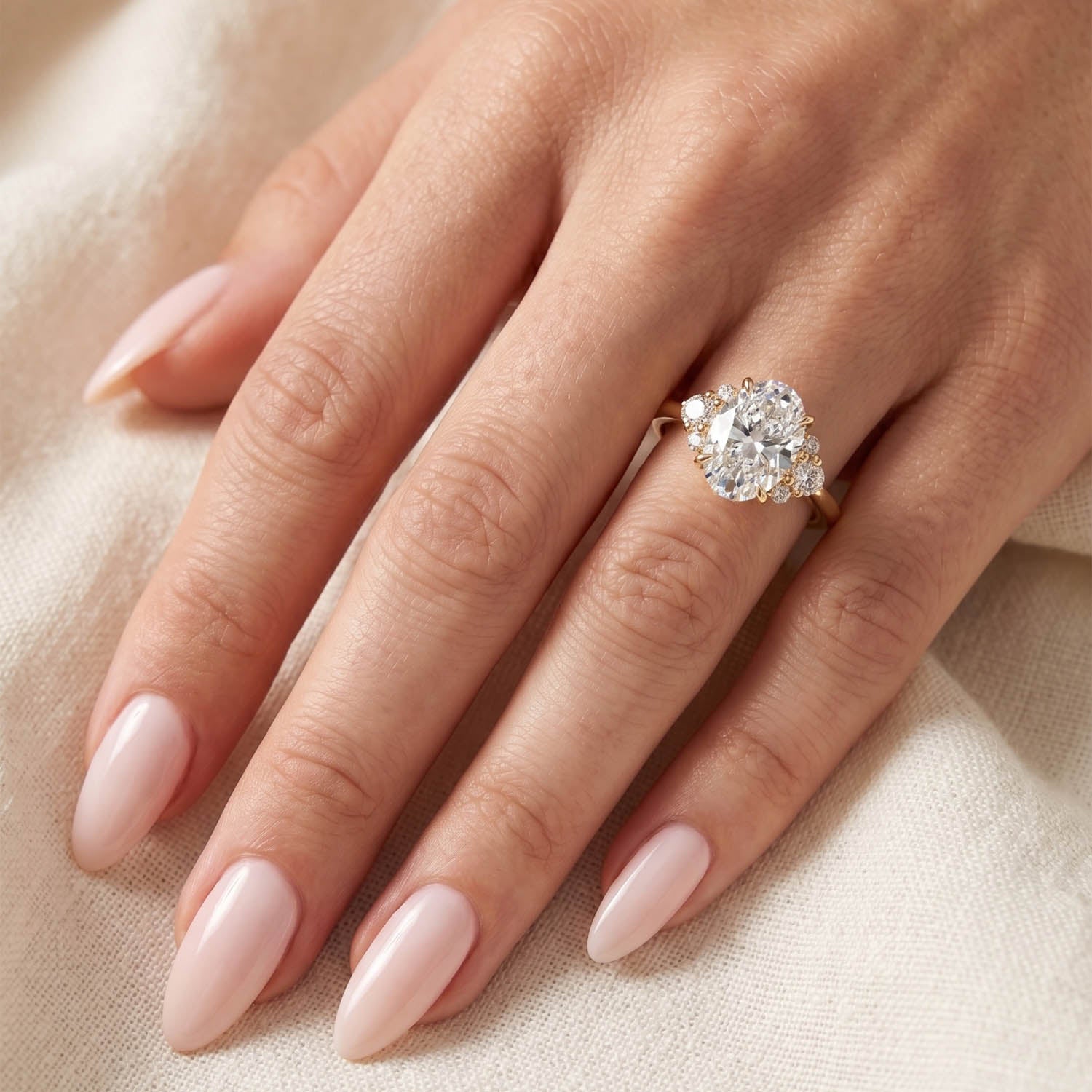 Echo Cluster Lab Grown Diamond Engagement Ring