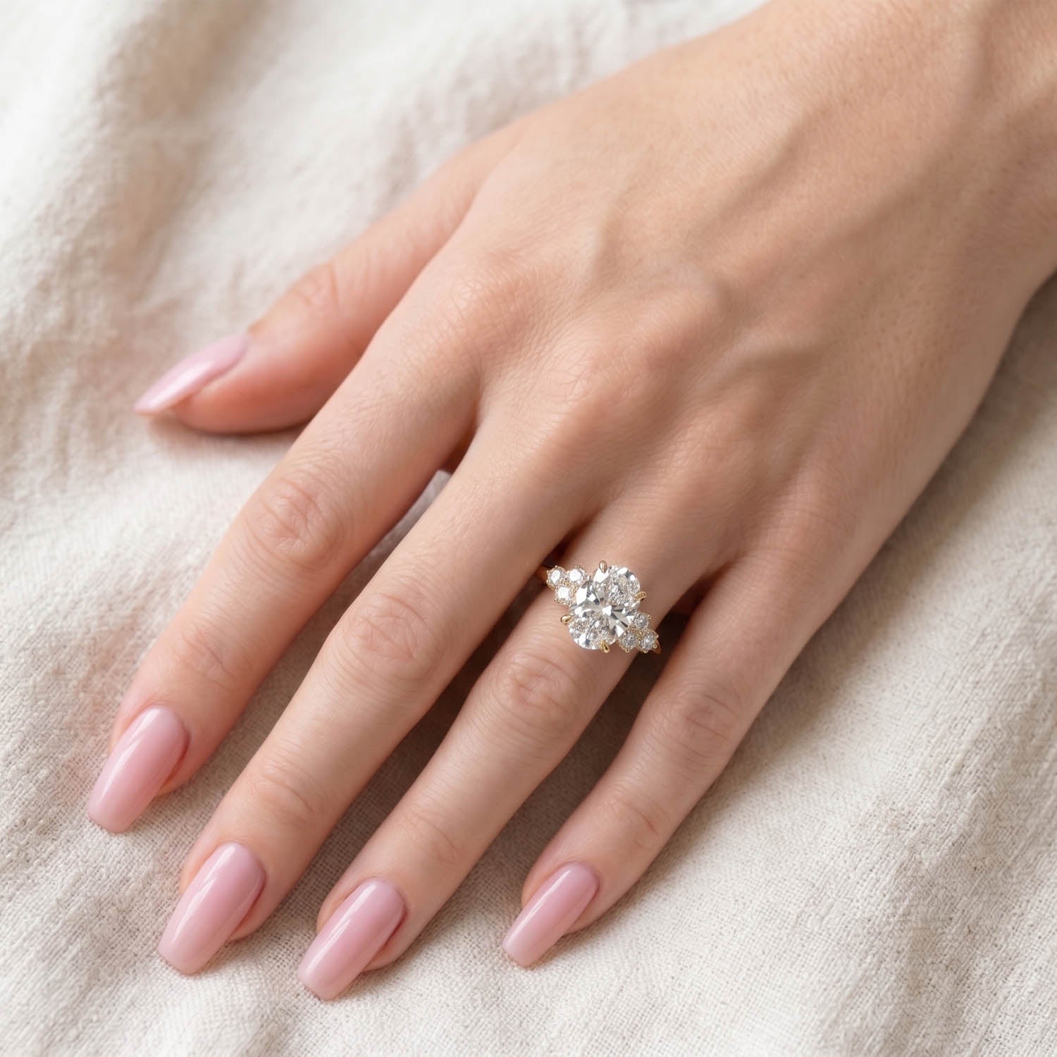 Oasis Cluster Lab Grown Diamond Engagement Ring