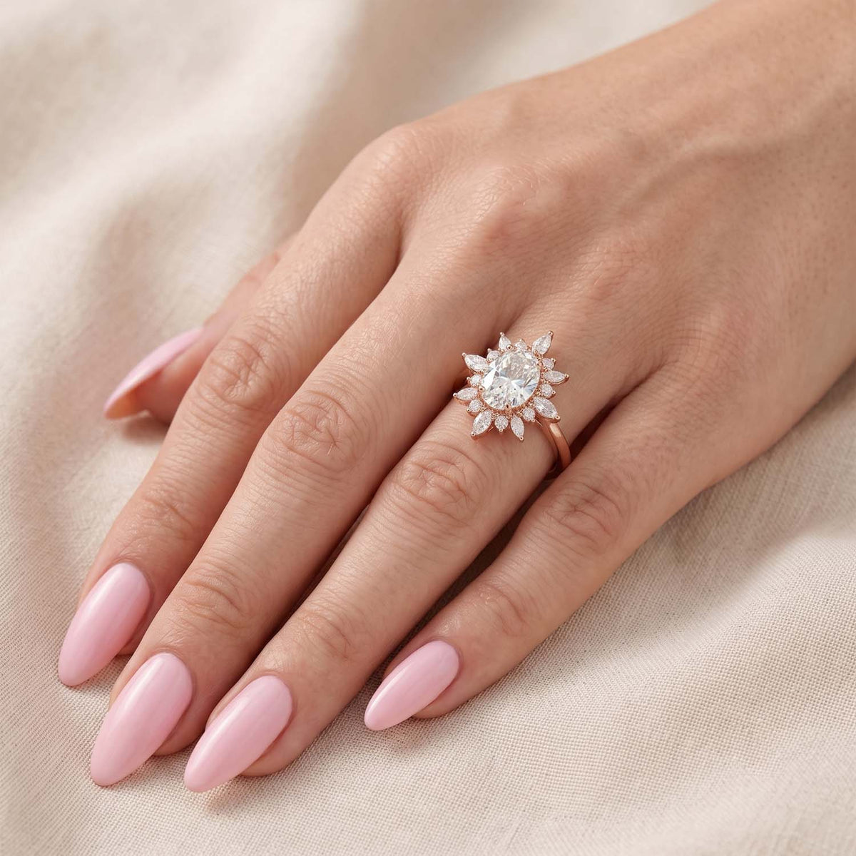Freya Halo Vintage Lab Grown Diamond Engagement Ring