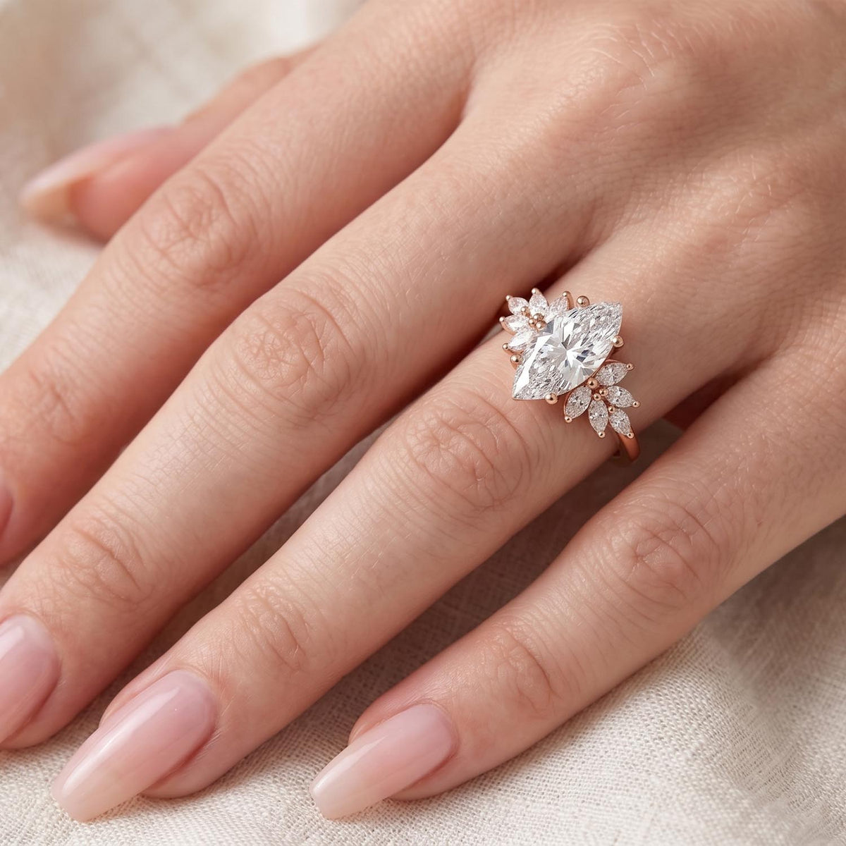 Bijou Cluster Lab Grown Diamond Engagement Ring