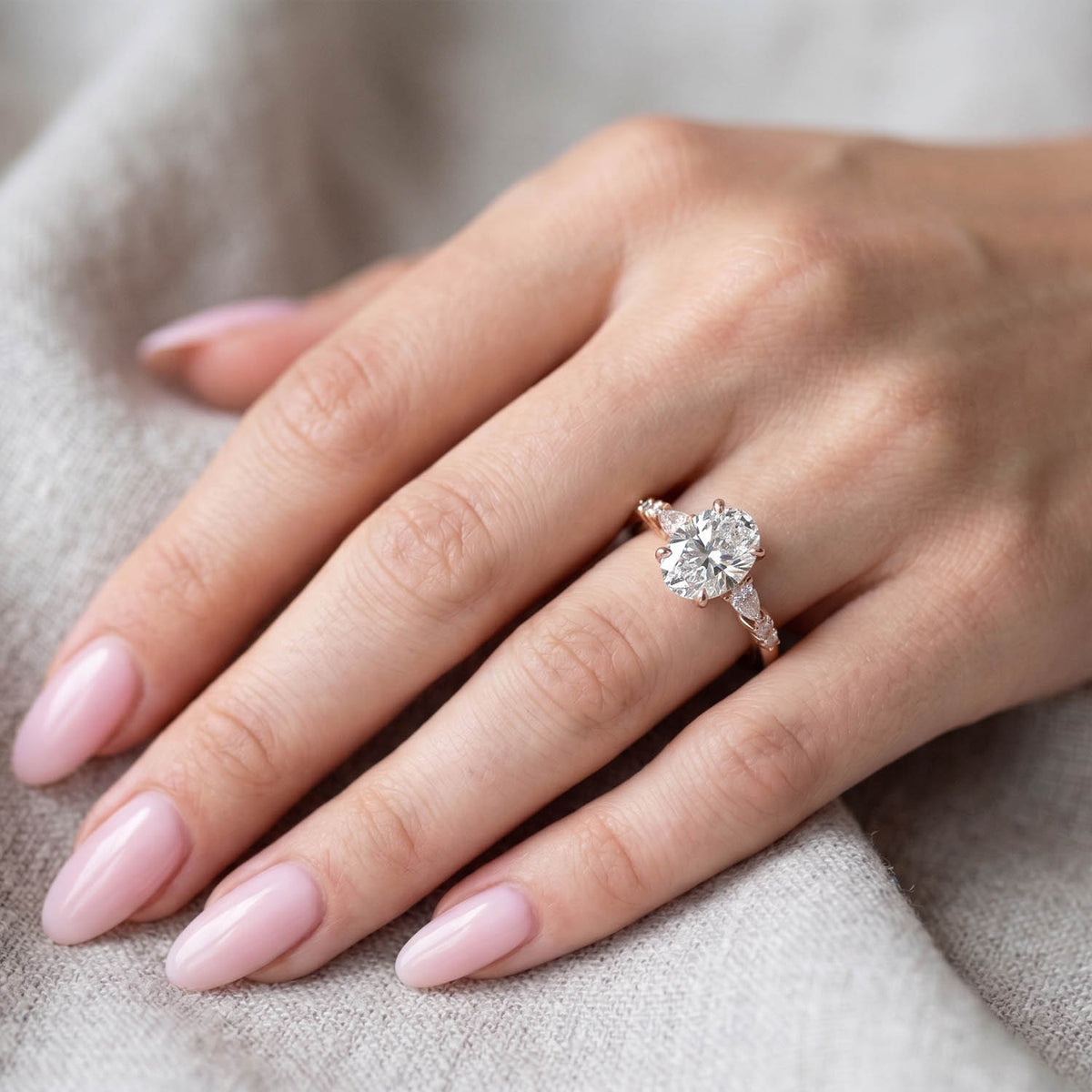 Cove Three Stone Lab Grown Diamond Engagement Ring