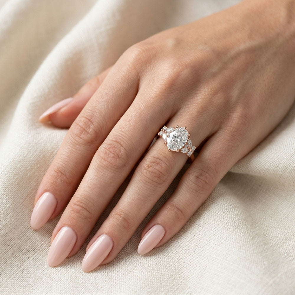 Beryl Cluster Lab Grown Diamond Engagement Ring