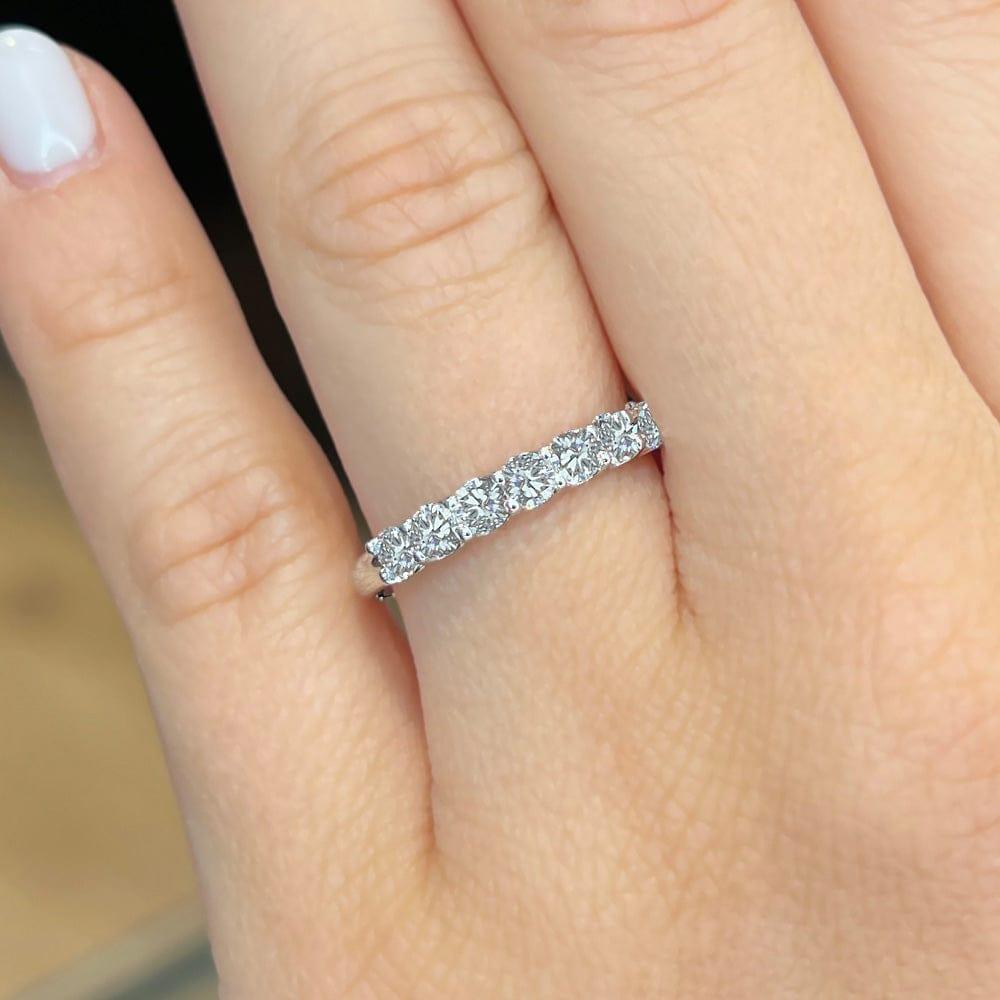 0.70 Carat Round Cut U-Prong 3.2mm Lab Grown Diamond Wedding Ring - Featured Image