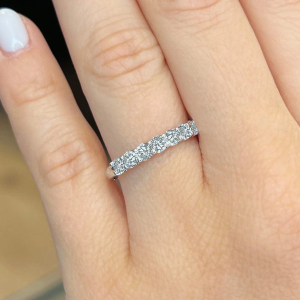 0.70 Carat Round Cut U-Prong 3.2mm Lab Grown Diamond Wedding Ring