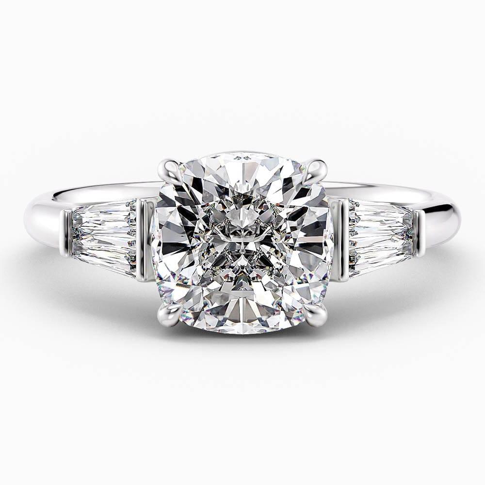 Engagement Real Diamond Rings 18K White Gold 2.50 Ct Lab Created