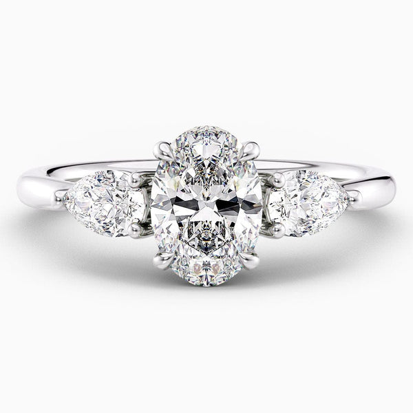 1.50 Carat Oval Cut Three Stone Lab Grown Diamond Engagement Ring