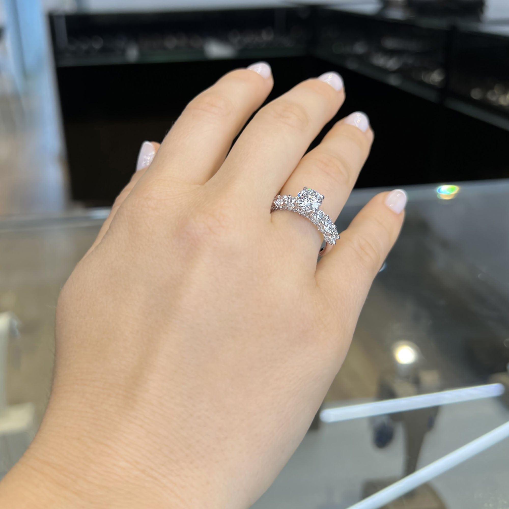 Skylar Shared Prong GIA Natural Diamond Engagement Ring