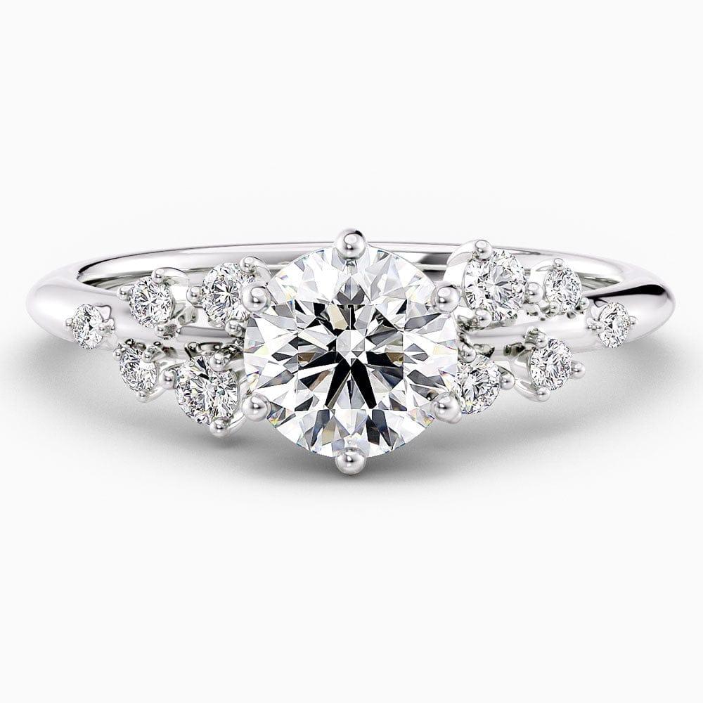 1.90 Carats Round Colorless Moissanite Engagement Ring, Under Halo Round  Hearts and Arrows Cut Ring, Low Profile Ring, Lab Grown Diamond 