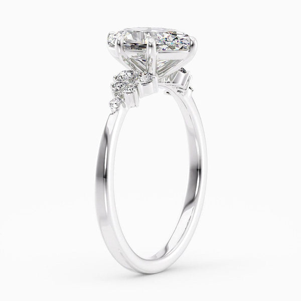 1.70 Carat Oval Cut Snowdrift Lab Grown Diamond Engagement Ring