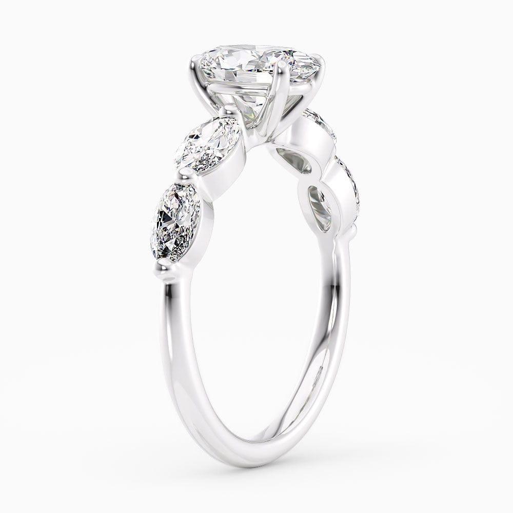 2.50 Carat Oval Shape Shared Prong Blue Sapphire Engagement Ring
