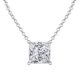 0.70ct Princess Cut Floating Pendant Lab Grown Diamond Solitaire Necklace