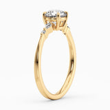 1.15 Carat Round Cut Three Stone Lab Grown Diamond Engagement Ring