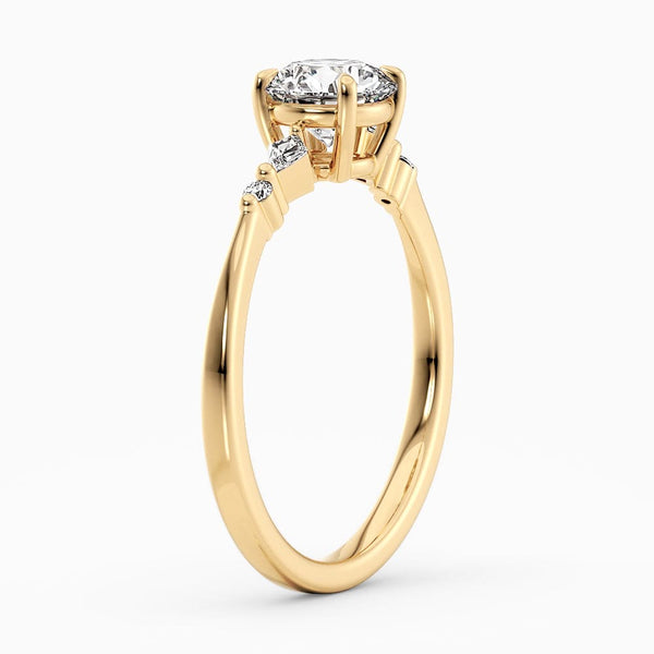 1.15 Carat Round Cut Three Stone Lab Grown Diamond Engagement Ring