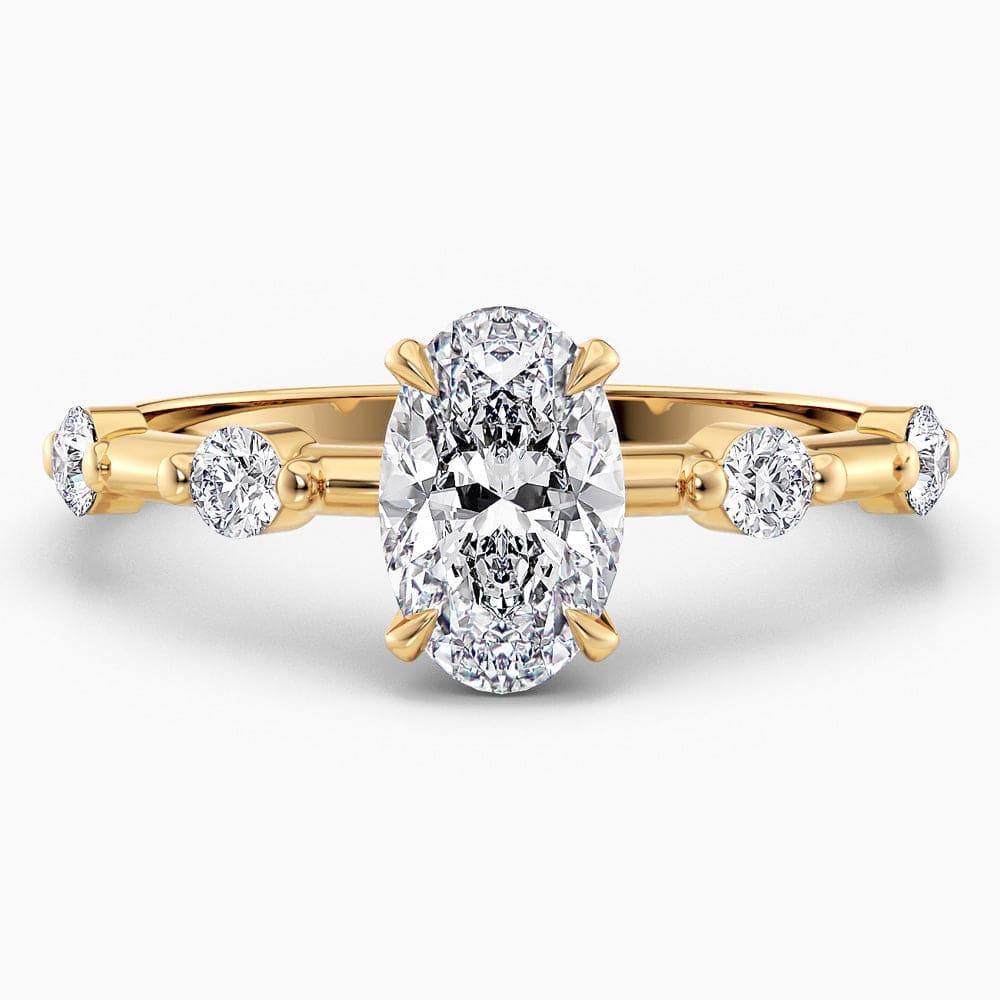 Lucinda Spaced Diamond Setting Oval Cut Lab Grown Diamond