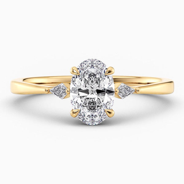 1.15 Carat Oval Cut Three Stone Lab Grown Diamond Engagement Ring