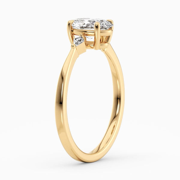 1.15 Carat Oval Cut Three Stone Lab Grown Diamond Engagement Ring