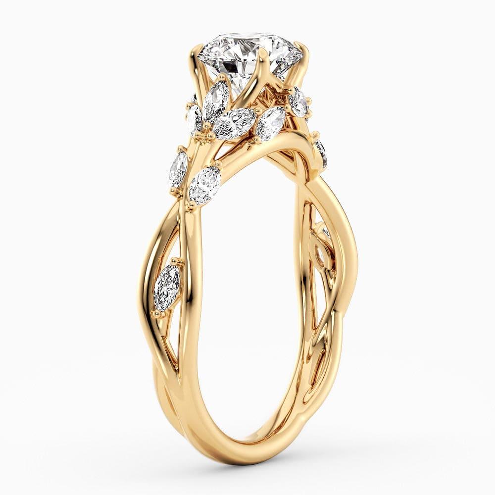 Letitia Twisted Leaves Lab Grown Diamond Engagement Ring