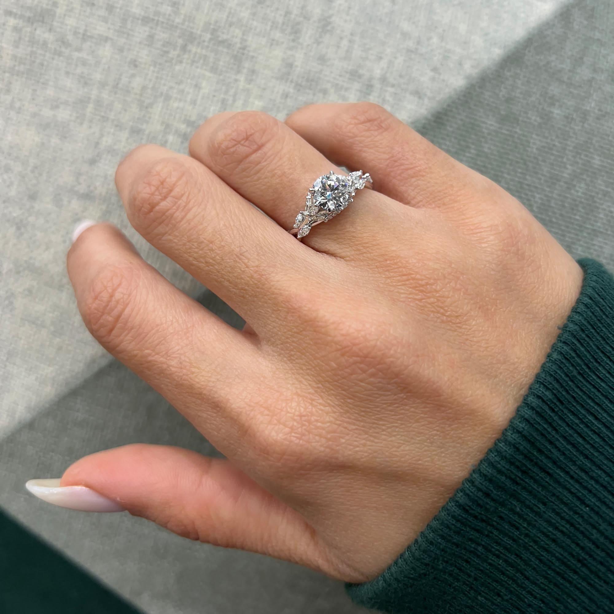 Letitia Twisted Leaves Lab Grown Diamond Engagement Ring