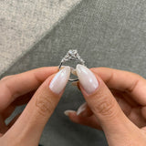 1.50 Carat Round Cut Twisted Leaves Design Lab Grown Diamond Engagement Ring