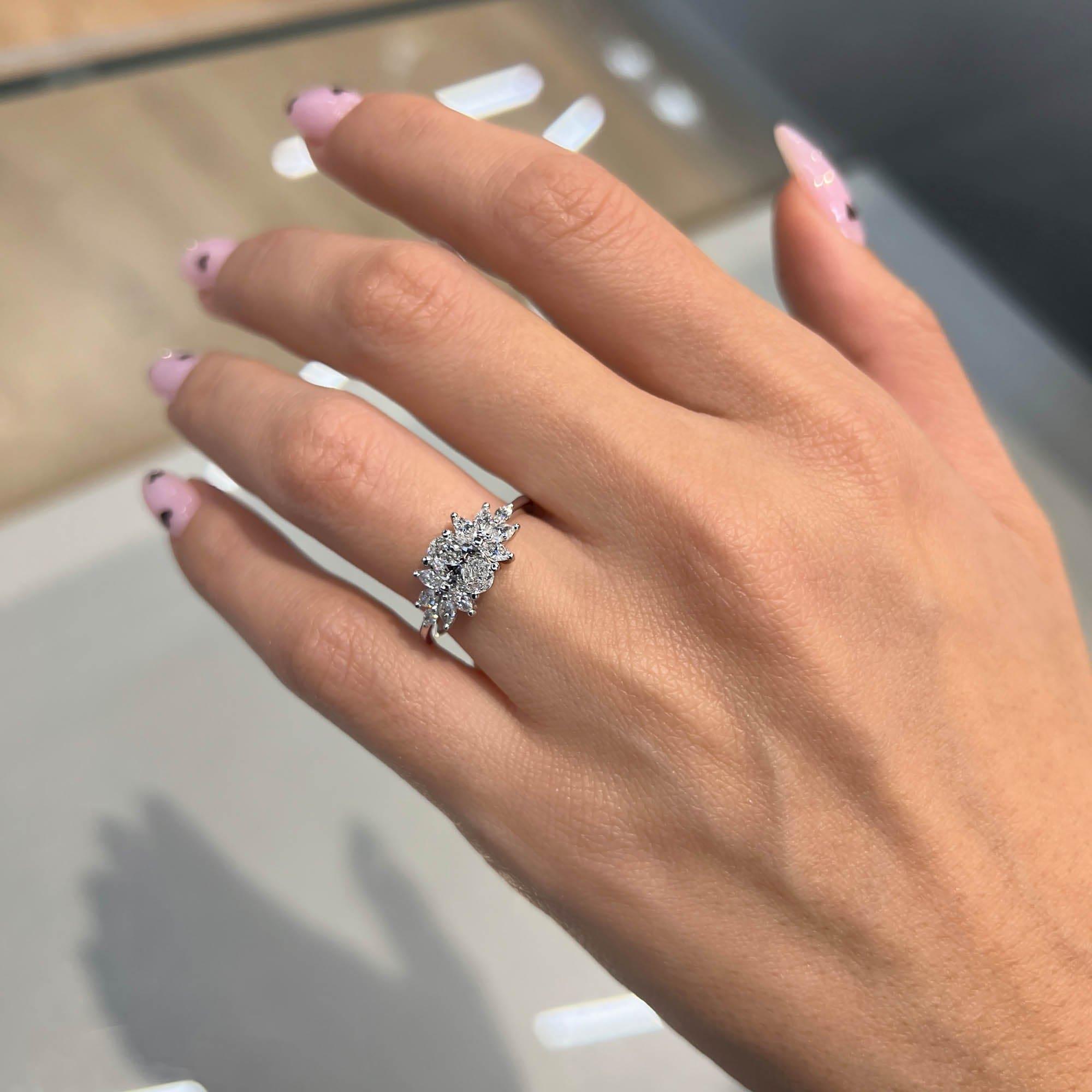 Phoebe Cluster Lab Grown Diamond Engagement Ring